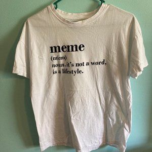 Bershka White Meme Lifestyle Tee Shirt Size Small